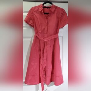 Talbots Petite Elegant Lace Design Sleeve Dress